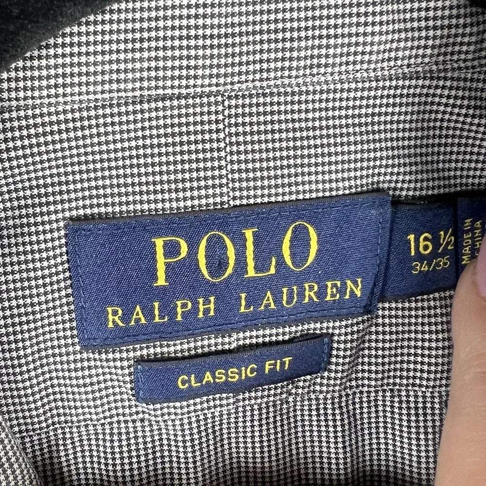 Polo by Ralph Lauren Men's Classic Fit Black & White Micro-Stripe Dress Shirt